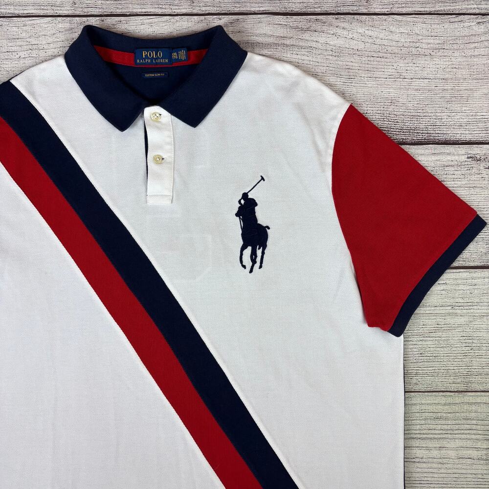 Polo Ralph Lauren Diagnol Stripe Big Pony Polo Shirt